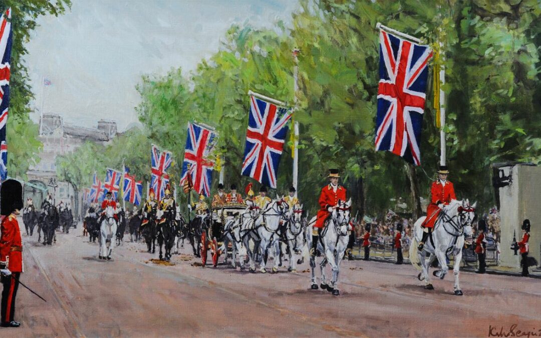 The Household Cavalry Mounted Regiment Escorting The Queen and Prince Philip Along The Mall After The Royal Wedding 2011